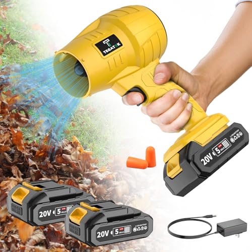 Tegatok 2.0Ah Cordless Blower and Vacuum Cleaner with Fast Charger, High-Performance Outdoor Tool (2*Batteries)