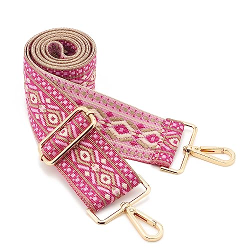 Image of Wide Shoulder Strap Adjustable Replacement Belt Guitar Style Crossbody Bag Handbag Strap Multicolor Canvas Straps(Wide:2in)(Color20)