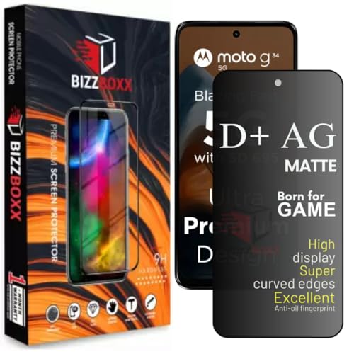 Image of Compatible with Motorola G34 5G | For Motorola g45 5G D+ AG Matte Tempered Glass Screen Guard Protector Anti-Fingerprint Gaming Special With Camera Cut - Pack of 1
