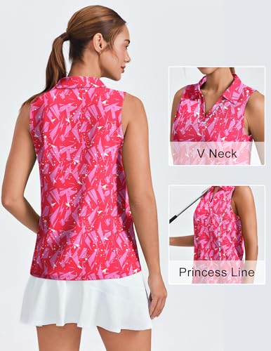 PINSPARK Sleeveless V-Neck Golf Tank