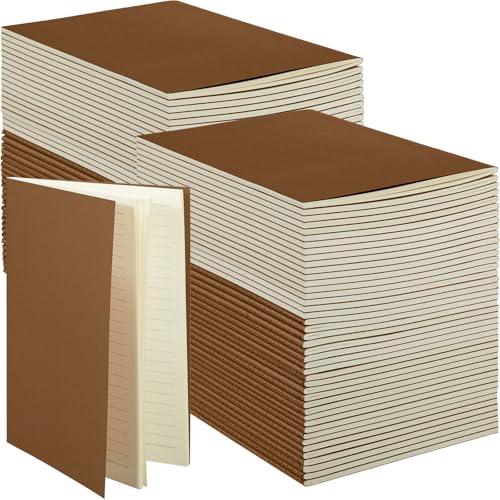 Image of Mimorou 100 Pcs A5 Journals Notebooks Bulk,Dark Brown,Lined