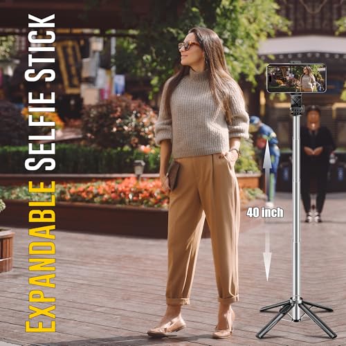 Image of WeCool S3 Selfie Stick Tripod for Mobile with 360 Rotation Offers a 4-Leg Stable Base, extends up to 102 cm, Supports Bluetooth 5.2 with 10m Range.