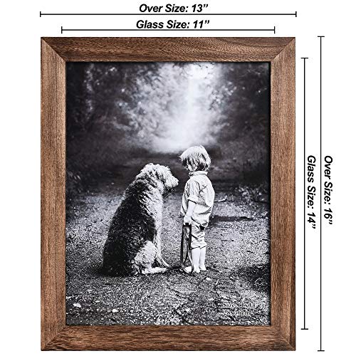 Yaetm-11X14 Picture Frame, Natural Solid Wood Photo Frame Display For Wall Mounting, High Definition Glass Carbonized Black(2 Pack) #TOP4