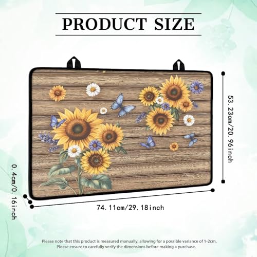 Image of Sunflower Wood Multi-Purpose Stove Top Cover Silicone Thermal Mat for Electric Stove(30 inchx21 inch) Scratch Resistant Glass Cooktop Protector & Dish Drying Mat