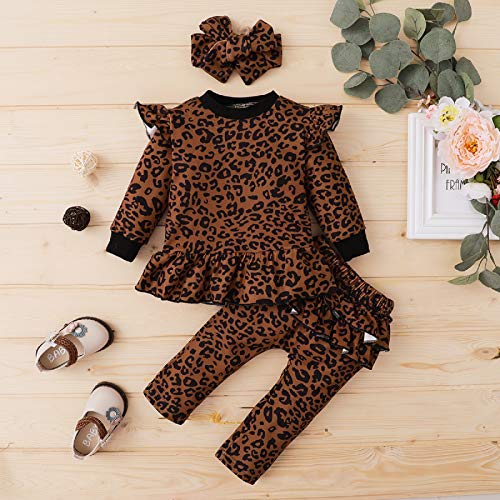 Qiraoxy Baby Meisje Kleding Lange Mouw Katoen Shirt Broek Peuter Kerst Outfit Meisje Luipaard Patroon Outfits Kleding… - Image 4