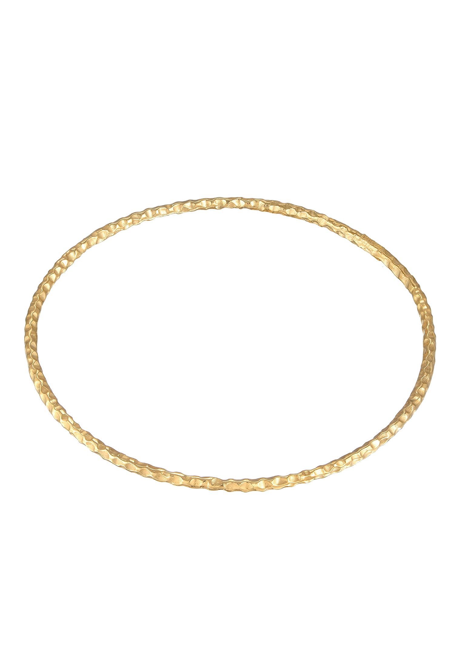 Elli Damen Armreif Basic Gehämmert 925 Silber vergoldet