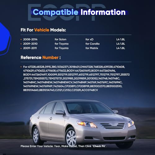 Image of ECCPP AC Compressor for Toyota Corolla Matrix 1.8L 2009-2010 for Scion xD 1.8L 2008-2014 AC Compressor with Clutch