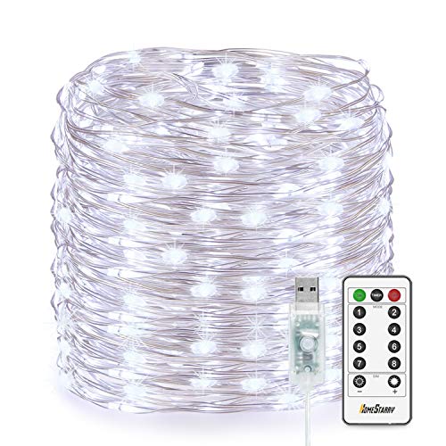 Homestarry Fairy Lights USB Plug String Lights with Remote 33 ft Color Changing Lights 100 LED's Twinkle Firefly Lights for Bedroom Party Wedding Christmas Tapes (2 Sets Multicolor 16 Color USB Plug)