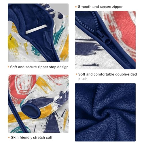 Doodle Spiral Arrow Shapes Girls Fleece Jacket Girls Fall Jacket Girls Zip Up Hoodie Girls Sherpa Jacket 2-10T3