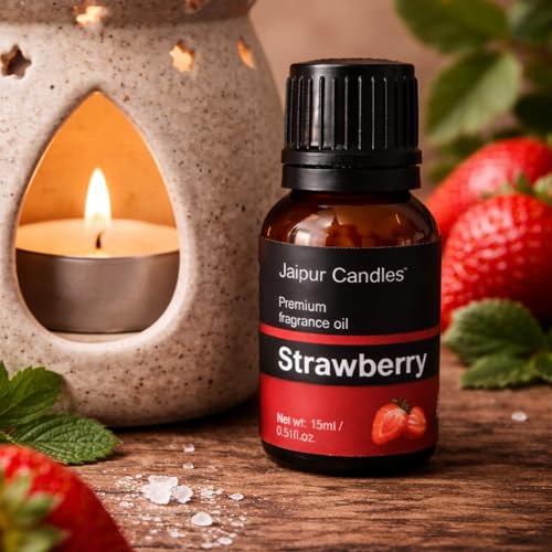 Image of Strawberry Fragrance Oil | 15 ml | Aroma Oil for Home Fragrance | Best for Aromatherapy | Use in Diffusers, Candles, Air Fresheners (15ML, Strawberry)