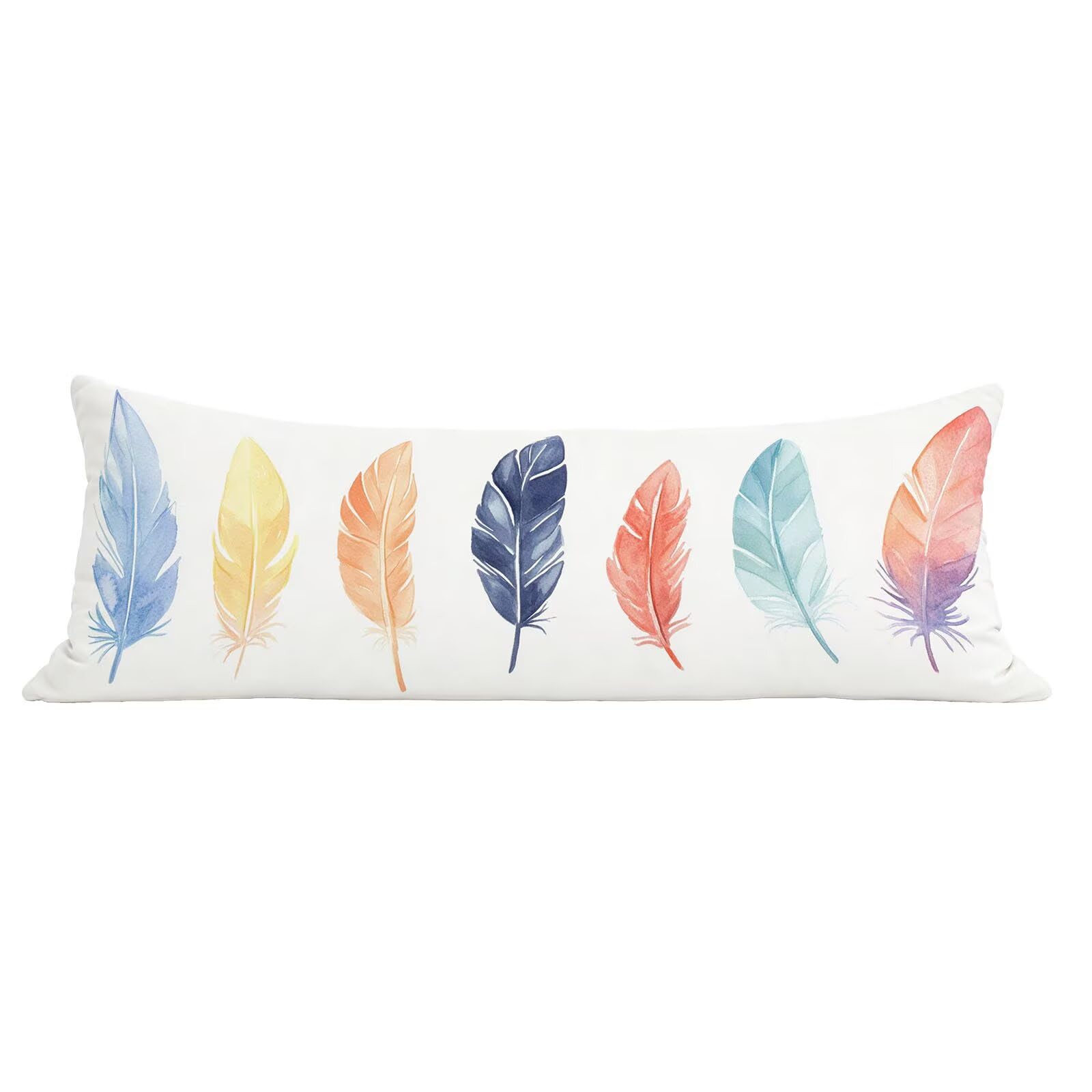 Funda de Almohada 60 x 180 cm Plano Protector Almohada 180 cm con Cremallera Invisible, Lino Durable y Transpirable Pillow Case Largas Simple Impresión a Doble Cara para Cama, Sofá y Dormitorio dg-216