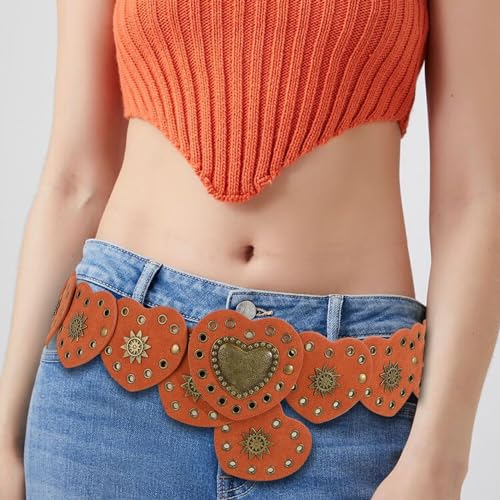 PU Waist Belt with Heart Disc Buckle Adjust Length Waist Belt Woman Girls Jeans Dresses Skirt Coat Grommet Waistband4