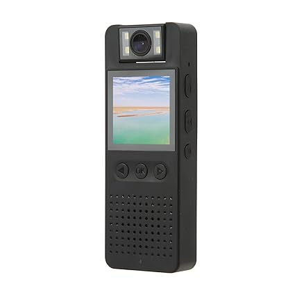 Audio Camcorder, Synchronization Playback APP Real Time Monitoring Body Camera High Frame Rate for Outdroor Walking (64GB)