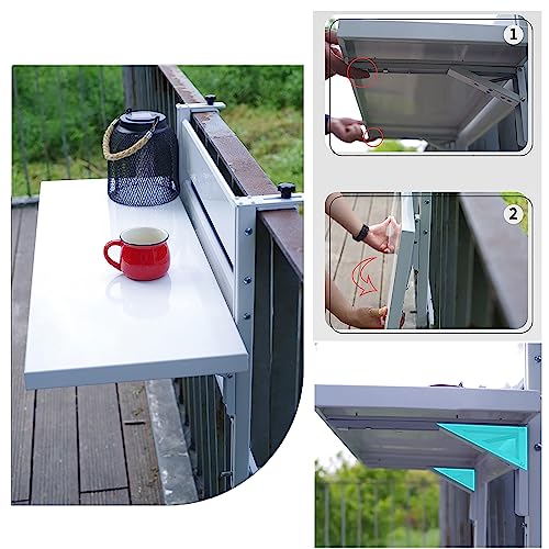 Table d'appoint de balustrade de balcon extérieur pliable et support de fleurs