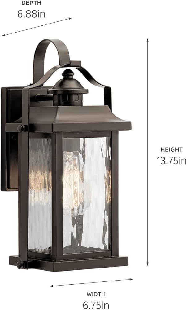KICHLER Linford 1-Light 13.75-in H Outdoor Wall Light in Olde