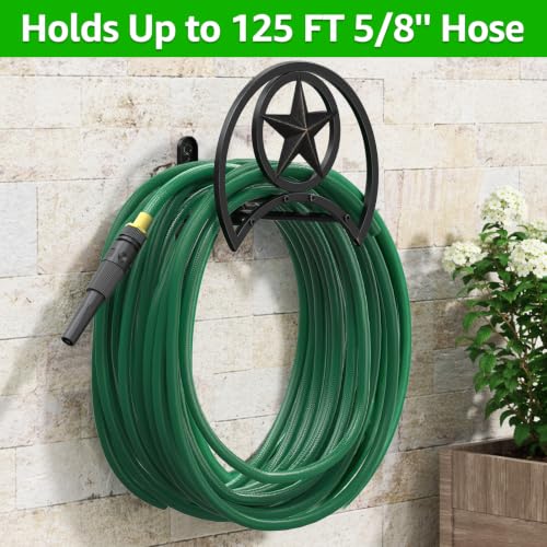 Image of GOFORWILD Garden Hose Holder, Decorative Hose Butler Sturdy Water Hose Rack, Durable Wall Hose Hanger, Holds 125-Feet of 5 /8-Inch Hose, Hose Reel, Made of Gauge Steel (9.8)