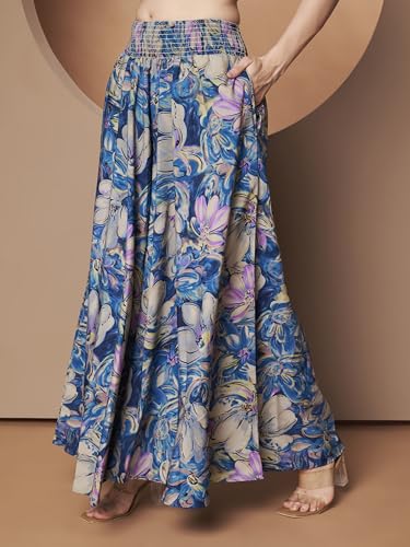 Image of KZULLY | Palazzo for Women | Solid & Printed | Stylish Wide-Leg | Comfortable Elastic Waist Bottomwear