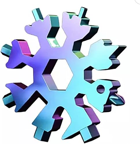Miniatura 2 de Multiherramienta de copo de nieve - Herramienta de bolsillo de metal - Multiherramienta - Copo de nieve - Útil y práctico con usos 18 en 1 - Bueno