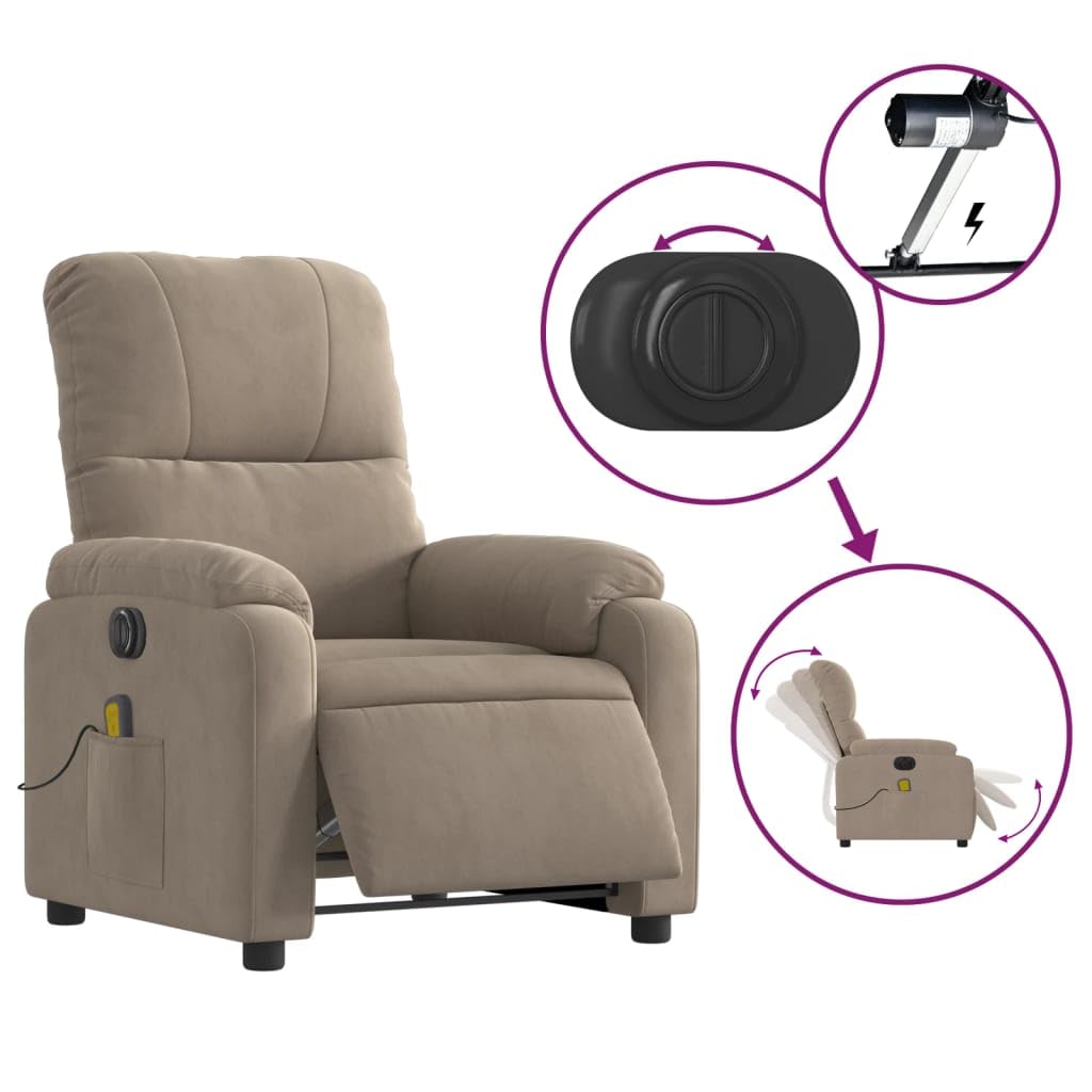 Poltrona Reclinabile Massaggiante Elettrica Tortora Microfibra,Poltrona Massaggiante,Poltrona Relax Massaggiante,Poltrone Relax per Soggiorno-3204922