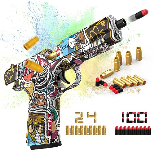Pistola Juguete, Pintada Escopeta Pistola de Simulación con 100 Balas de Espuma Blaster y...