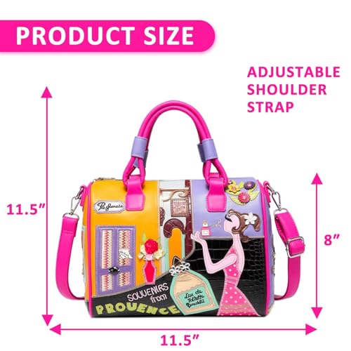 Bolso bandolera con bordado para mujer en cuero miniatura 4