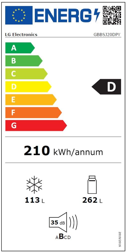 LG GBBSJ20DPY- Frigorífico Combi DoorCooling+, 2,03m, Clasificación D, Serie 200, Capacidad 375L, Inox antihuellas — view 16