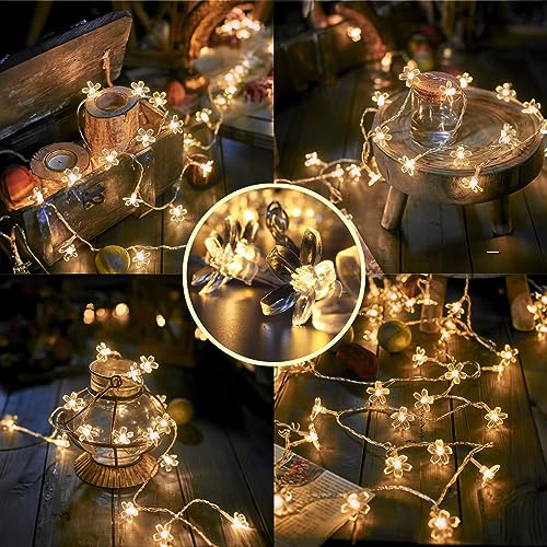 Jacuxlss L-HYD-TM10M-WARM WHITE Plug In 100 Led Decorative Fairy Flower String Lights, 33Ft Warm White Cherry Blossom Tree Wall Hanging Diy Christmas Decorations, Cute Floral Lamp For Garden Bedroom Classroom Dorm Decor thumb #8