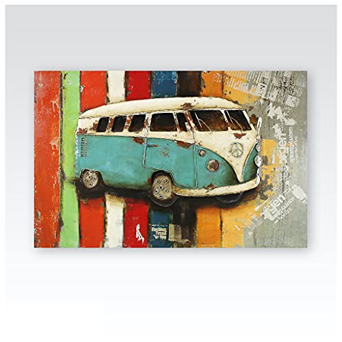 Phoenixarts Metallbild 3D Bild Wohnzimmer - Abstrakt Bild 3D Effekt Schlafzimmer Industrie Design Handarbeit versch. Motive und Gr Cover