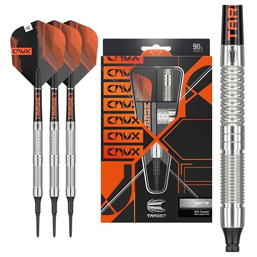 Target Darts Conjunto de dardos de ponta macia Crux 10 20G 90% tungstênio