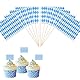 Bayern Oktoberfest Zahnstocher Flaggen, Blau/Weiß Zahnstocher Flaggen Cake Deko, Oktoberfest Deko Sandwich Cupcake, Bayrische Toppers Deko Cocktail Obst Geschirr, für Party Pub Decor (100 Stück)
