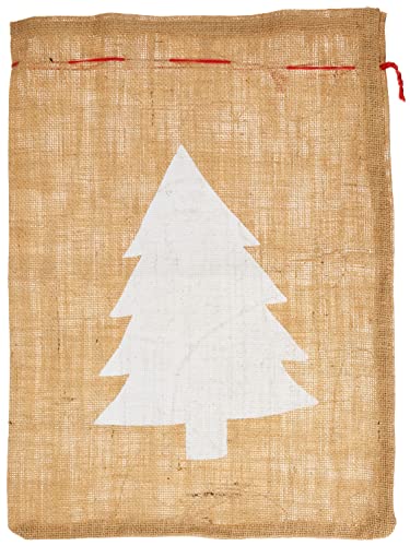 Riffelmacher 19163 - Jute-Sack Baum, Größe 36 x 48 cm, 3 Farben sortiert, Rot, Weiß oder Gold, verschließbar, Geschenk, Tasche, Beutel, Verpackung, Weihnachten, Nikolaus Cover