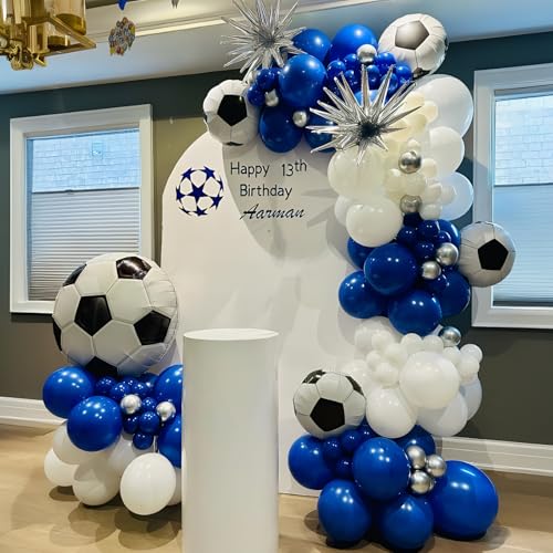 Image of HILAVO Soccer Balloons 18 Inch Black and White Soccer Ball Foil Balloons Print Latex Balloon White Black for Boys Kids Football Lover Sport Theme Birthday Baby Shower Party Decorations Supplies