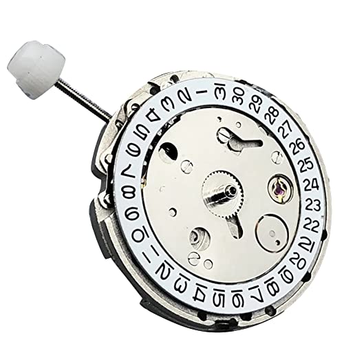 OVNSHVN DG2813 Weißer Kalender Datum Mechanisch Automatik Uhrwerk Miyota 8215 821A Uhrwerk, Silber & Weiß Cover