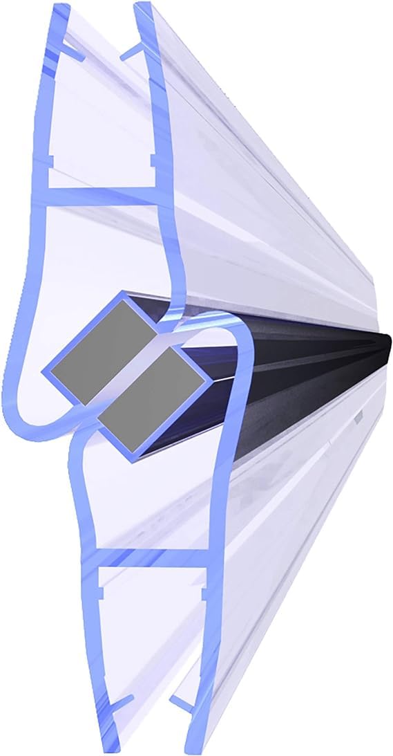 Magnetdichtung für Duschtüren Set I 200cm Magnetduschdichtung 90 Grad I Duschdichtung Magnet 6 bis 8mm Glastür I Eckdusche Ersatzdichtung (190 cm)