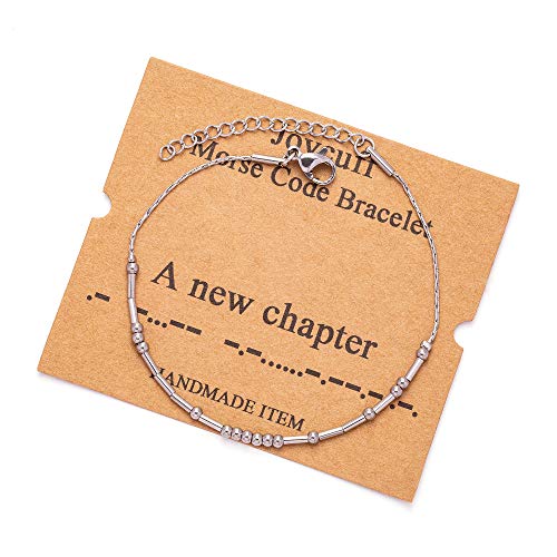 A New Chapter Morse Code Bracelets for Retirement Special Gifts Enjoy Your New Chapter Retirement Handmade Silk Adjustable Wrap Bracelet Secret Message