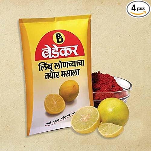 Bedekar Ready Lime Pickle Masala | 400 Grams (100gram x 4 Packets) | Nimbu Aachar Masala | ?????? ???? ?????