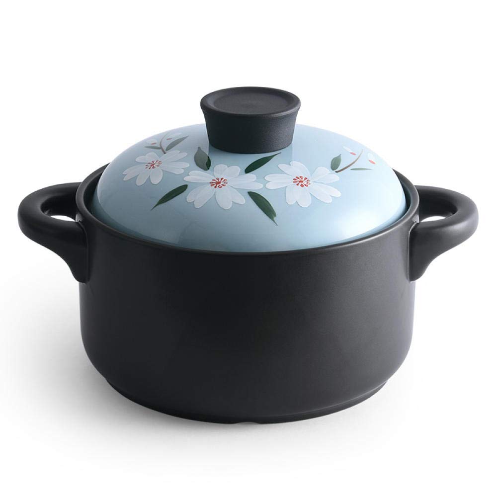 Casserole en argile bleue pot à ragoût terre cuite céramique 3L