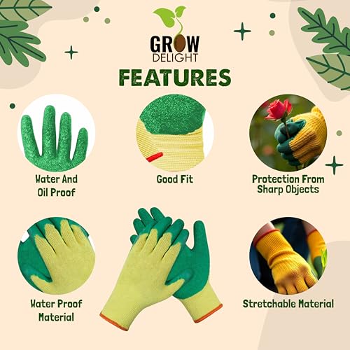 Image of Comfortable Gardening Hand Gloves | Heavy Duty Gloves for Gardening & Farming | Cut Resistant Farming Gloves for Nursery Plants