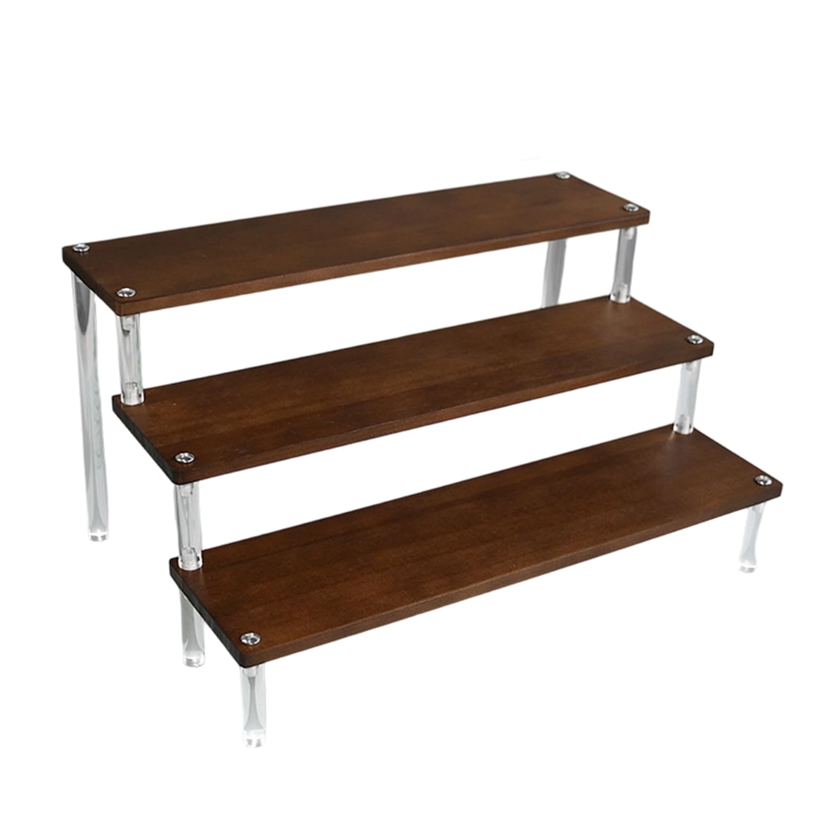 Handcrafted Wood Step Shelf for Showcasing Figurines Cakes and Miniature Items Cupcakes Display Stand Handcrafted Treat Planner