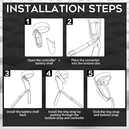 image for (1 Pair) Orzero Adjustable Hand Grip Straps Accessories for Quest 2 VR