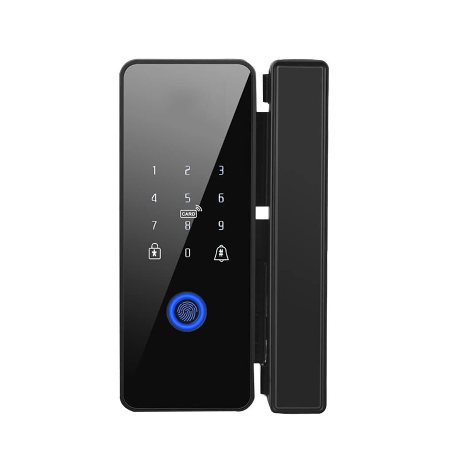 Serrure connectée Serrure de porte intelligente coulissante, serrure électronique sans clé, serrure de porte en verre à empreintes digitales, idéale for le bureau et la maison