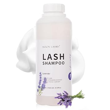 Arison Eyelash Eyelash Extension Shampoo 600ml / Eyelid Foaming Cleanser/Wash for Extensions and Natural Lashes/Paraben & Sulfate Free Safe Makeup & / Professional & Self Use Lavender