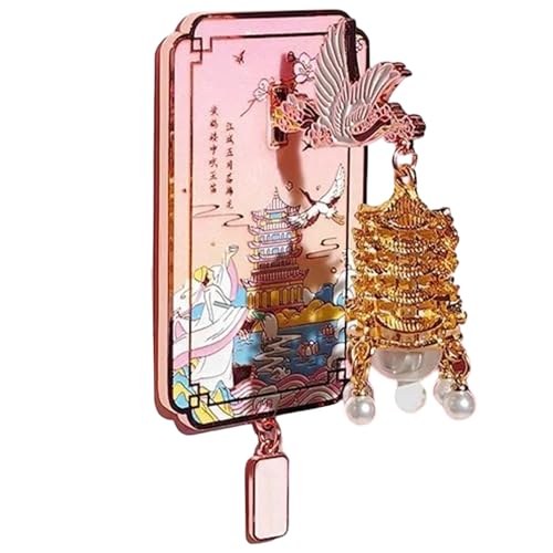 Imán Decorativo 3D Torre Grulla Amarilla Luminosa miniatura 1