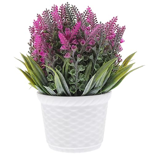 Uonlytech Maceta con Lavanda Artificial Bola Creativa y Práctica de PVC, Decoración para Dormitorio y Estudio, Adorno de Plantas Falsas Único y Ahorra Espacio