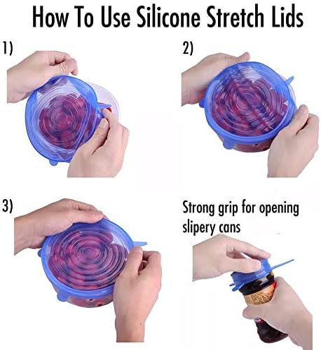 Miniatura 3 de Tapas elásticas de silicona reutilizables Tapa universal Tapa de silicona para alimentos Tapa de recipiente Tapa de olla Cubierta de silicona Sartén