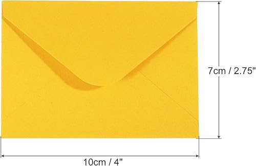 Miniatura 2 de PATIKIL Mini sobres, paquete de 100 mini sobres de tarjetas de regalo para tarjetas de visita para felicitaciones y bodas, color amarillo