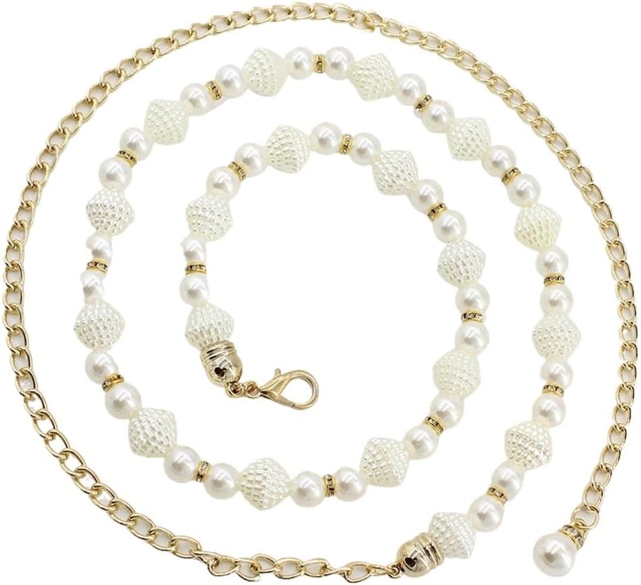 Women's Sweet Pearl Inlaid Waist Chain Dress Hook Decoration Thin Belt Women