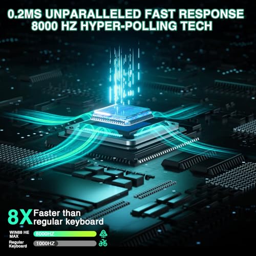 Image of AULA WIN60 HE MAX - 60% Mechanical Gaming Keyboard Wired, Hall Effect Magnetic Switches Hot Swappable, Adjustable Actuation Rapid Trigger Mode, 8000 Hz Polling Rate, 60 Percent Keyboard Compact Design