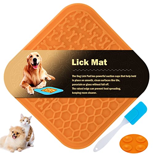 Tapis à lécher pour chiens, Tapis glissant avec spatule pour chiens et chats, Tapis à lécher antidérapant pour chiens et chats pour une alimentation lente Jouet de distraction pour chiens, bain Cover