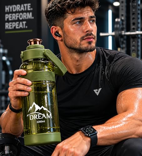 Image of Ryaco Delzon 2.2 Litre Gym Water Bottle, BPA-Free Plastic Large Sports Sipper Bottle for Men & Women, Stylish Reusable Hydration Bottle for Workout, Fitness, Running, Travel & Outdoor